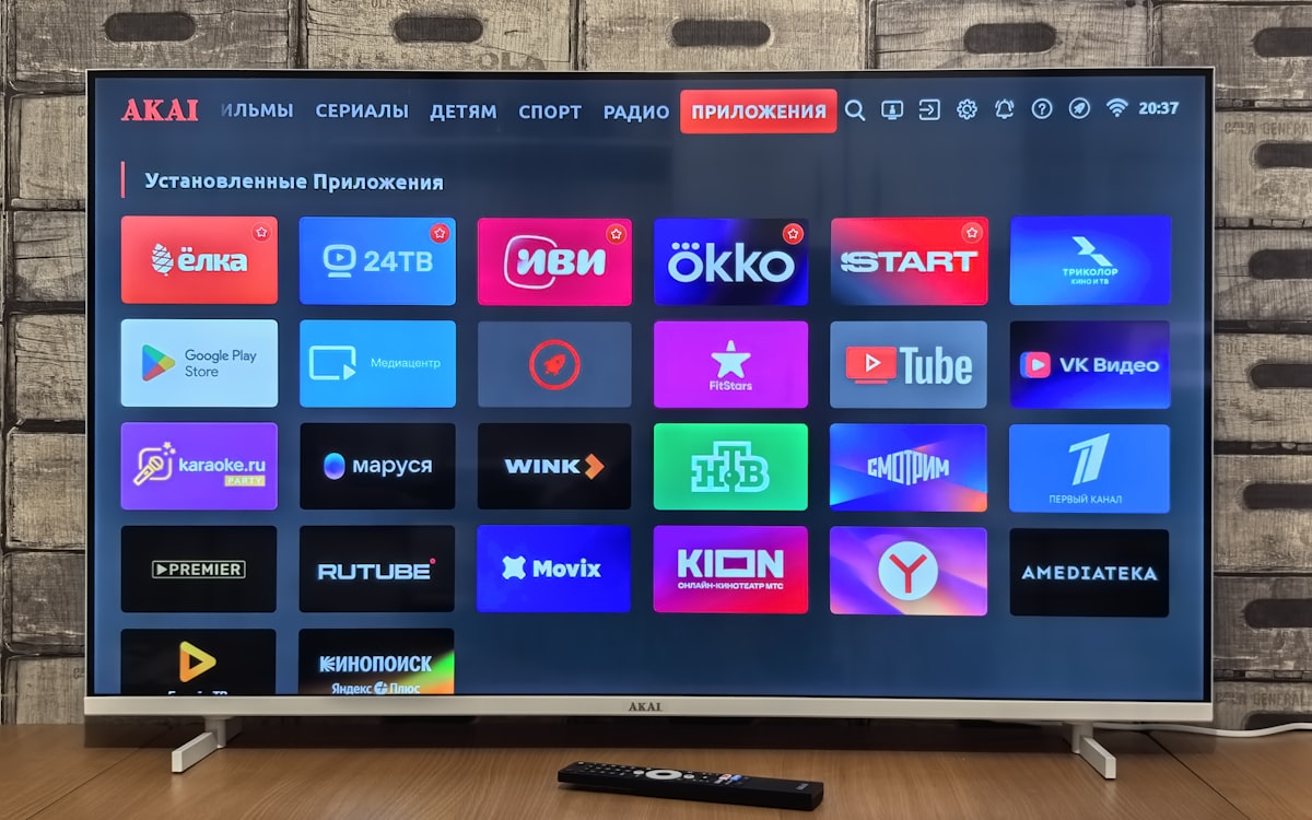 A modern flat-screen smart TV on display